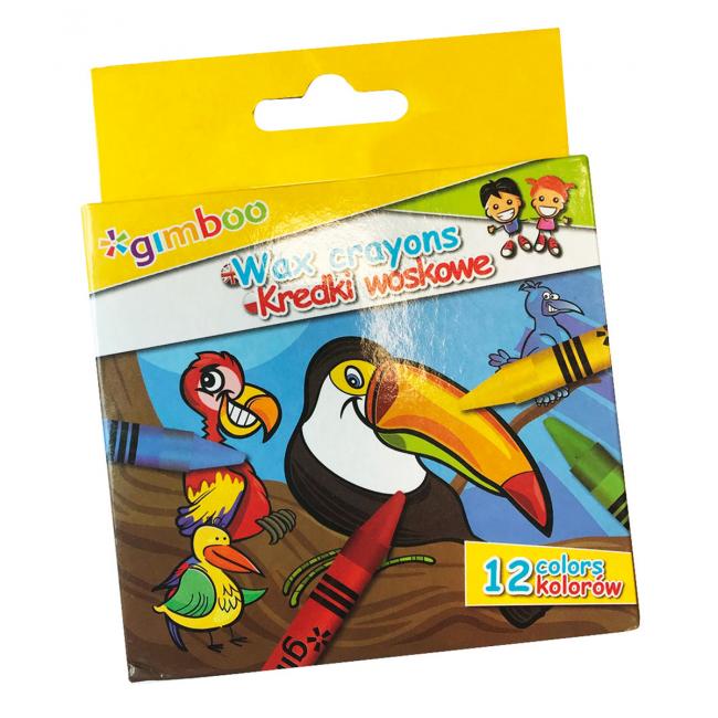 Wachsmalstifte, 12 Farben, Gimboo