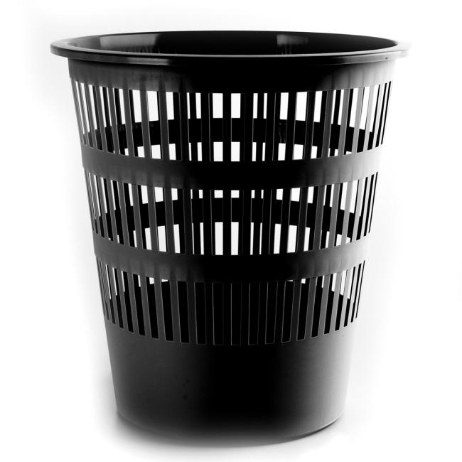 [DO306101] Gerippter Kunststoffkorb, 16 l, schwarz