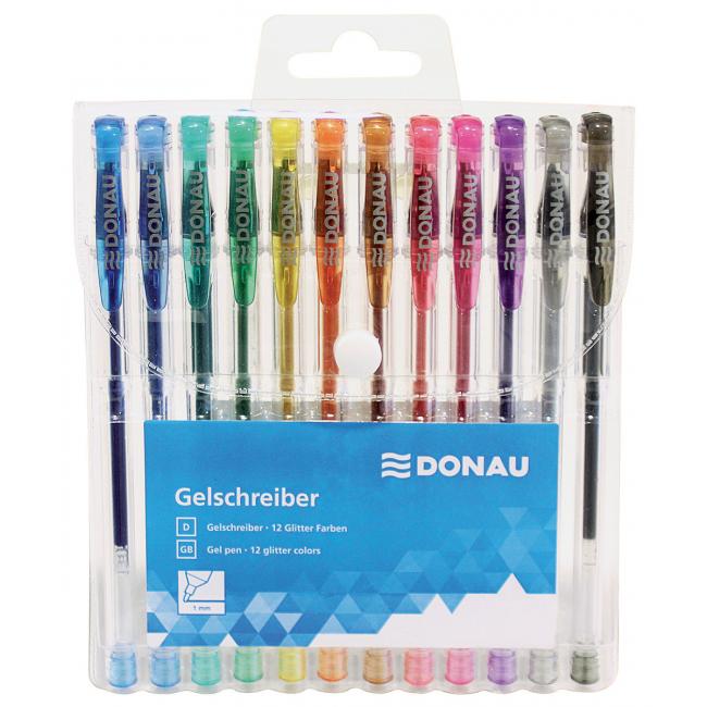 [DO322143] DONAU Glitzergelstifte, 12 Farben