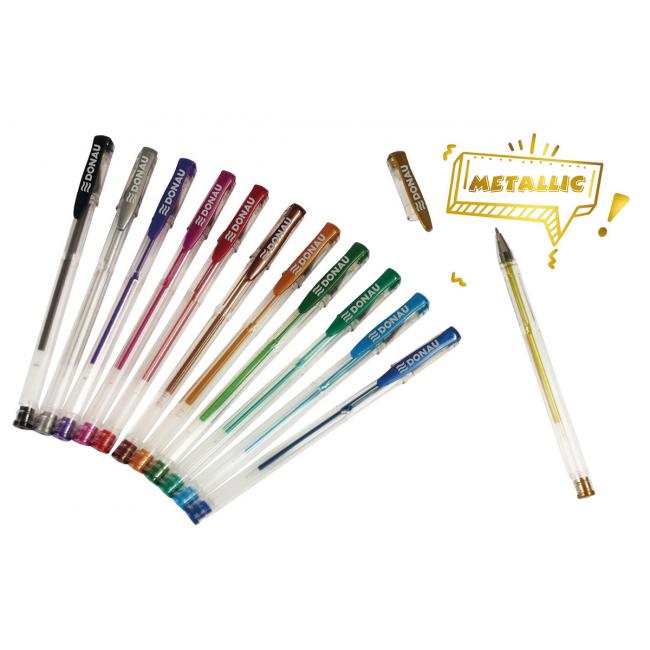 Metallic-Gelstifte DONAU, 12 Farben