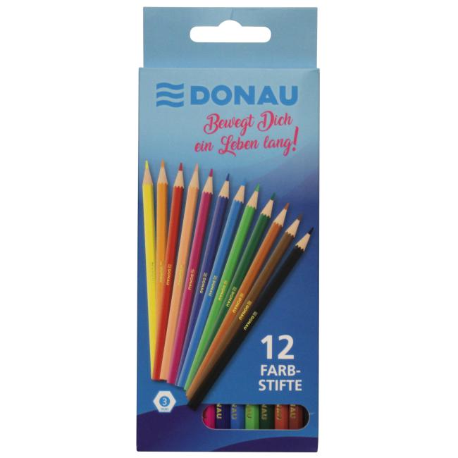 DONAU Buntstifte, Set mit 12 Stück.