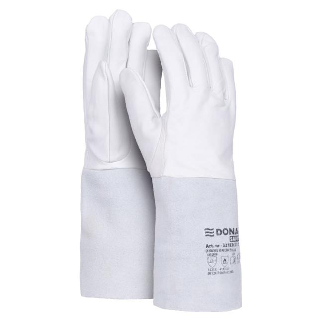 DONAU SAFETY WIG-Schweißhandschuhe aus Vollleder, weiß-grau, Größe 11/XXL