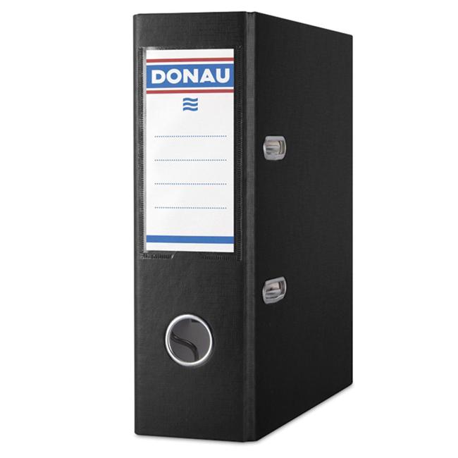 [DO390501] Hebelordner DONAU Master, Karton und Folie, A5/75 mm, schwarz