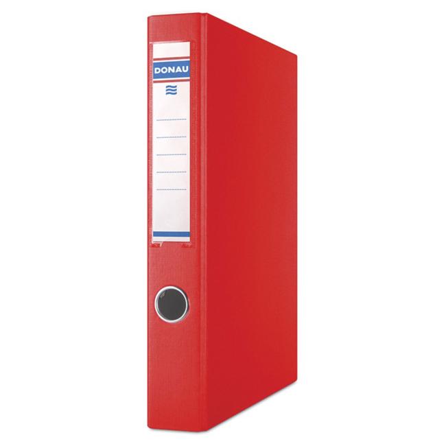 4-Ring-Ordner DONAU, Karton und Folie, A4/4RD/30 mm, rot