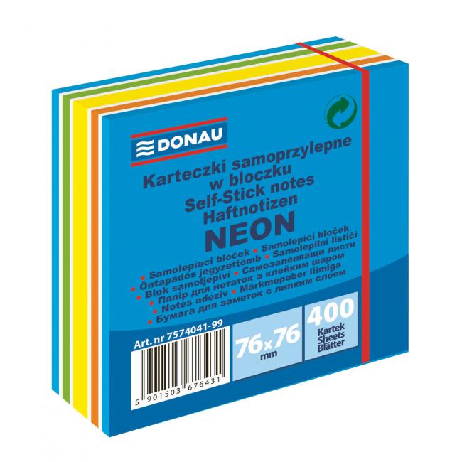 Notizbuch DONAU 76 x 76 mm, neonblau, 400 Blatt