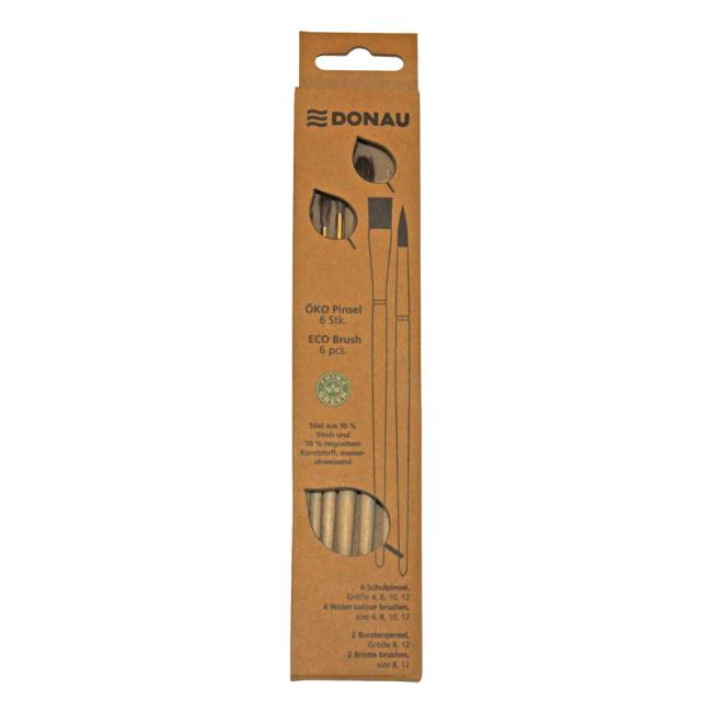 [DO420070] DONAU Naturpinselset, verschiedene Formen, 6-teilig
