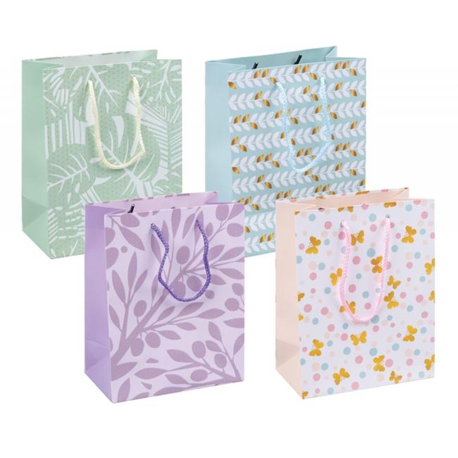 DONAU HOME Geschenktüte, laminiert, 18 x 23 x 10 cm, ganzjährig verwendbar, mit Kordelzug, verschiedene Motive (keine Auswahlmöglichkeit)
