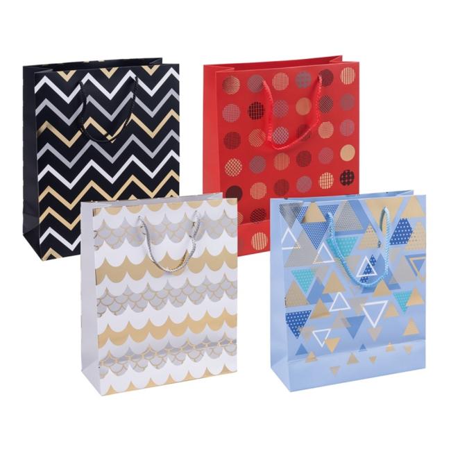 DONAU HOME Geschenktüte, laminiert, 25 x 30 x 10 cm, ganzjährig verwendbar, mit Kordelzug, verschiedene Motive (keine Auswahlmöglichkeit)