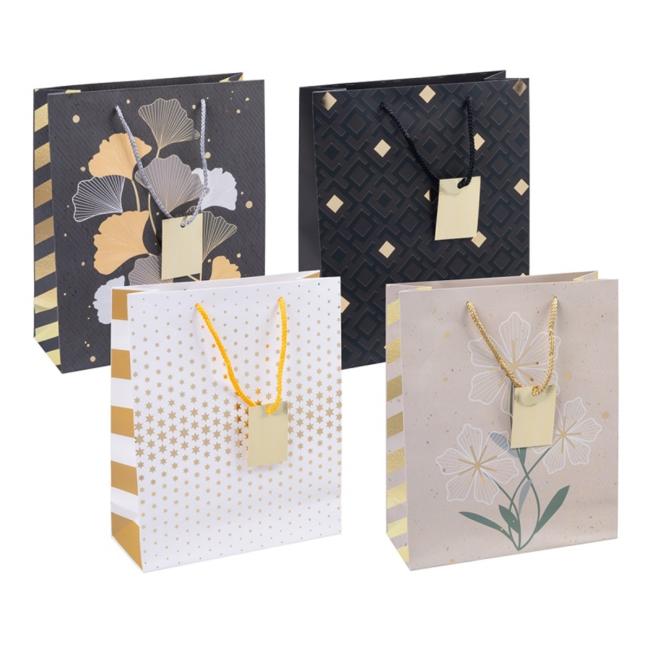 DONAU HOME Geschenktüte, laminiert, 25 x 30 x 10 cm, ganzjährig verwendbar, mit Kordelzug, verschiedene Motive (keine Auswahlmöglichkeit)