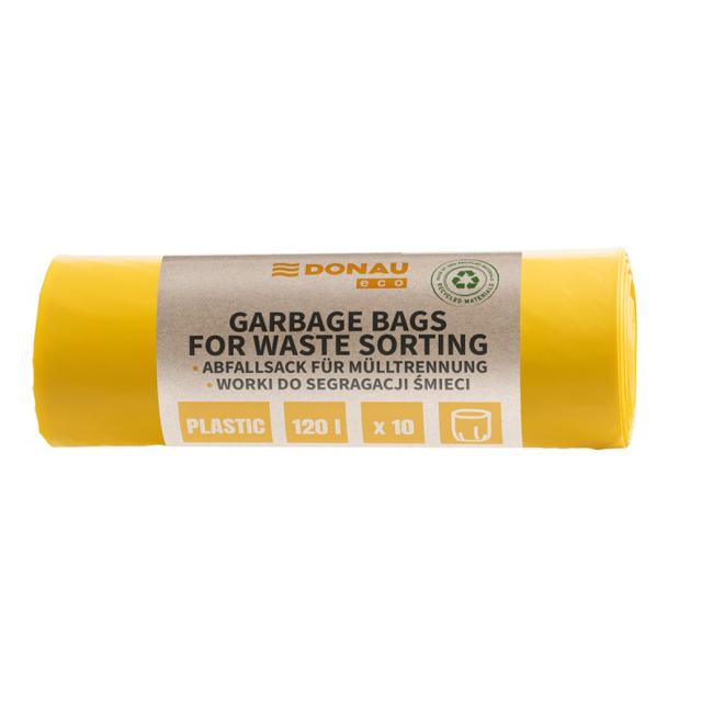 [DO543206] DONAU ECO Trennbeutel aus Kunststoff, 120 l, 35 µm, 10 Stück, gelb