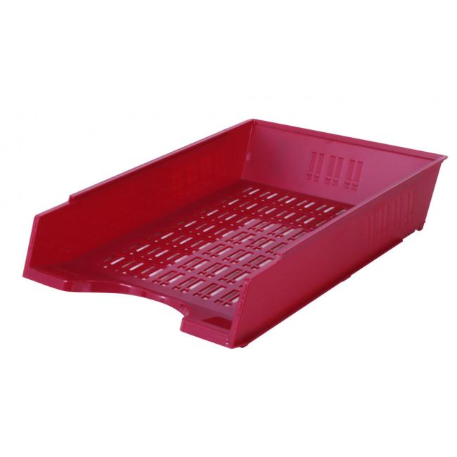 Geripptes Regal in Burgunderrot