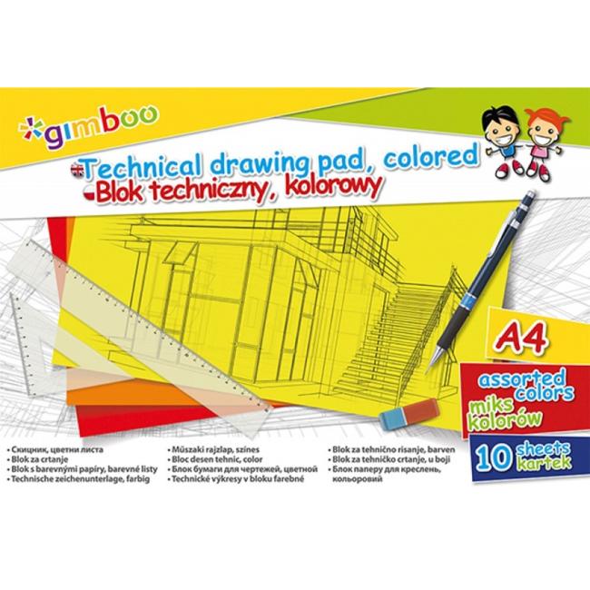 Gimboo-Zeichnungen, A4, 10 Blatt, 150 g/m², Farbmix