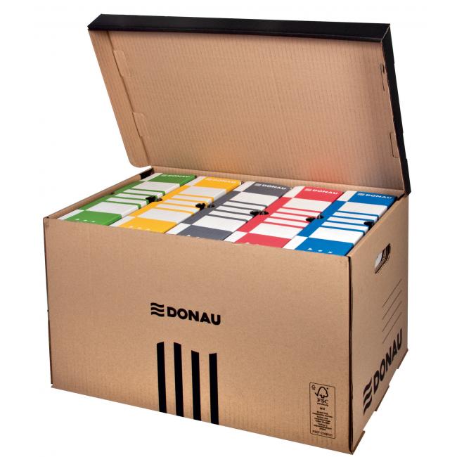[DO766502] Archivbox mit Klappdeckel, DONAU braun, 560 × 370 × 315 mm