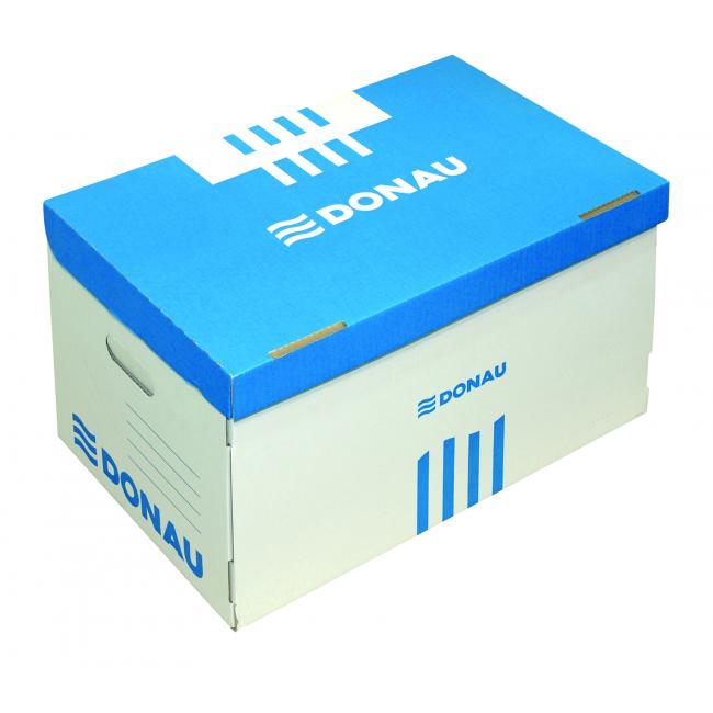 [DO766610] Archivbox mit abnehmbarem Deckel, DONAU blau, 545 × 363 × 317 mm