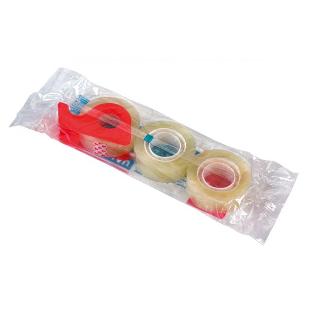 [DO787503] Klebeband DONAU 15 mm x 10 m mit Abroller, 3 Stück