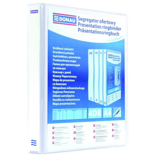 Präsentationsmappe Donau 6,3 cm 4D-Ring weiß