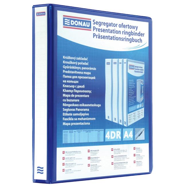 Präsentationsmappe Donau 6,3 cm 4D-Ring blau