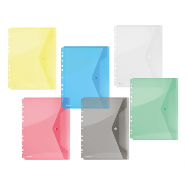 Kunststoffmappe A4 mit Druckknopf und Euro-Perforation, DONAU grün