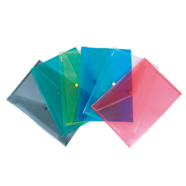[DO854410] Kunststoffmappe A4 mit Druckknopf, DONAU blau