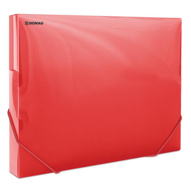 [DO854504] Kunststoffbox mit Gummiband DONAU transparent rot