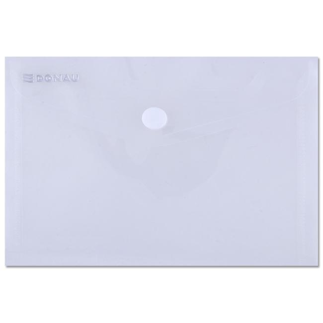 Kunststoffmappe A6 mit Druckknopf DONAU transparent