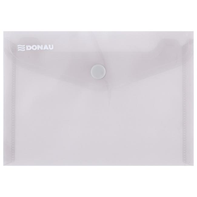 Plastikmappe A6 mit Druckknopf DONAU Rauch