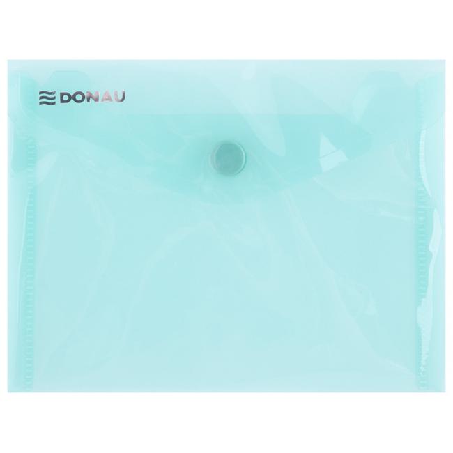 Kunststoffmappe A6 mit Druckknopf, DONAU grün