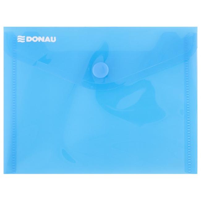 [DO854910] Kunststoffmappe A6 mit Druckknopf, DONAU blau