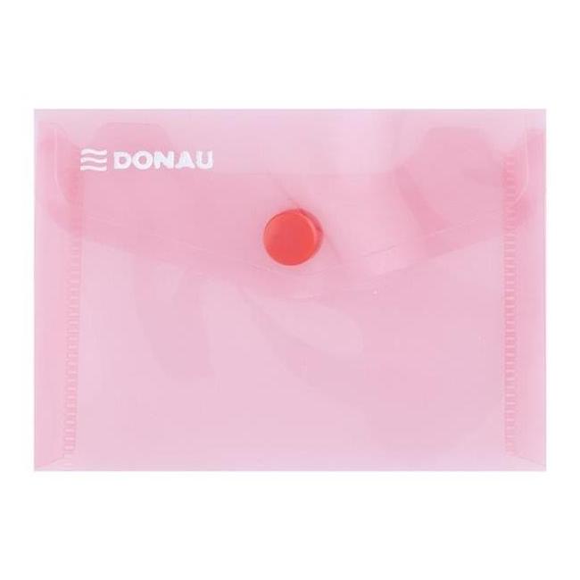 Kunststoffmappe A7 mit Druckknopf, DONAU rot