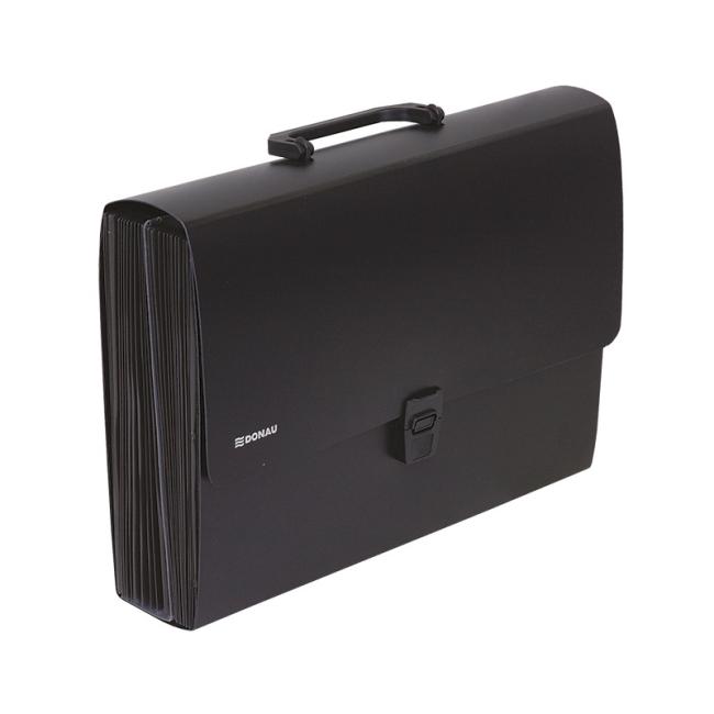 [DO855801] PP-Akkordeon-Dokumentenbox mit Griff, A4, schwarz