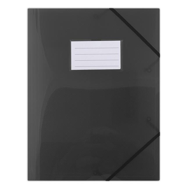 [DO856801] Kunststoffhülle mit Gummiband, DONAU, halbtransparent schwarz