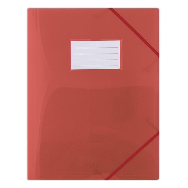 [DO856804] Kunststoffhülle mit Gummiband, DONAU, halbtransparent rot