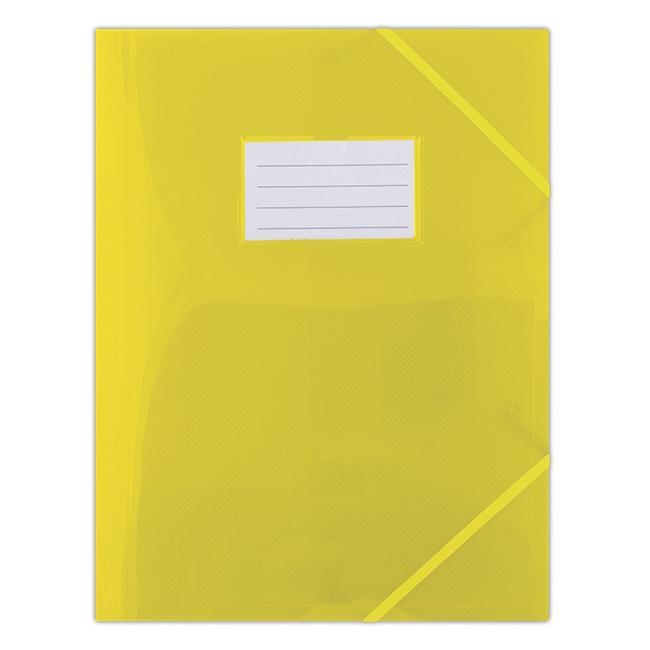 [DO856811] Kunststoffhülle mit Gummiband, DONAU, halbtransparent gelb