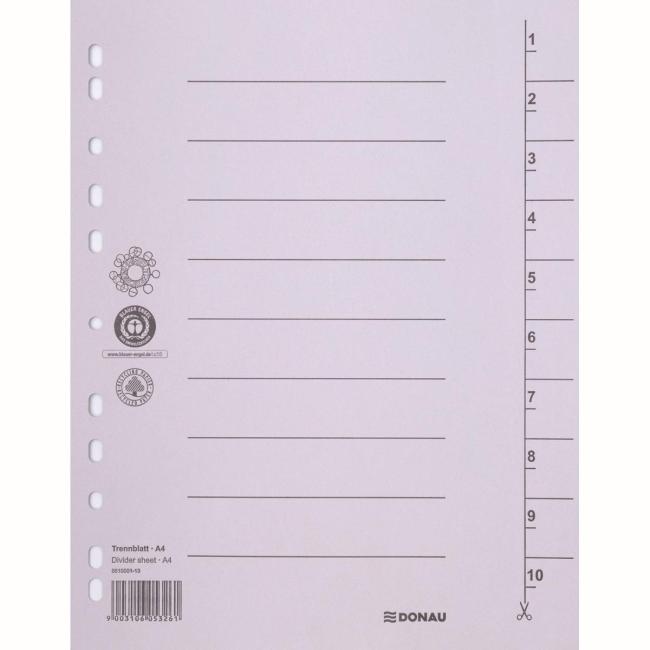 [DO861013] Kartontrenner DONAU 1-10 grau