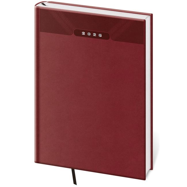 Kalenderdruck, klassisch, wöchentlich, B5 (17 x 24 cm), Englisch, Rot, 2026