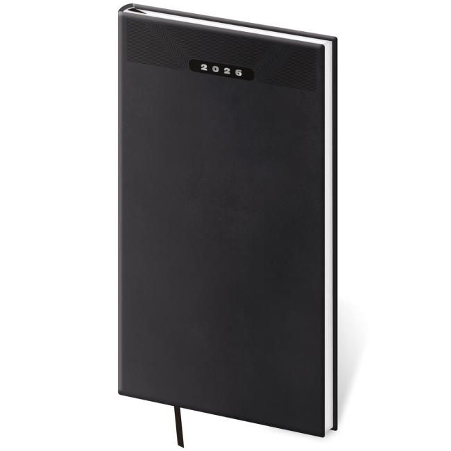 [DP426-1] Kalender-Print, klassisches Wochenheft, 8x15cm, schwarz, 2026