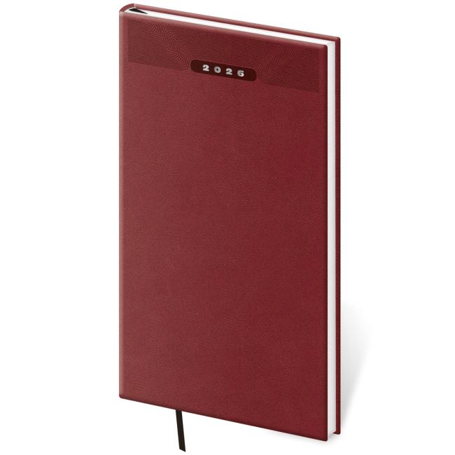 [DP426-5] Kalenderdruck, klassisches Wochenheft, 8x15cm, Englischrot, 2026