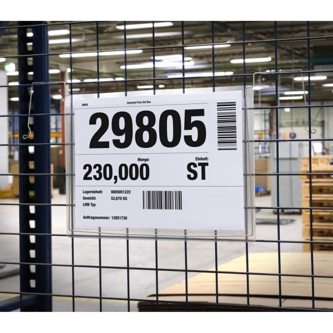 Hängebeutel mit Drahtaufhänger, A4-Breite, 50 Stück, transparenter Beutel mit Drahtaufhänger