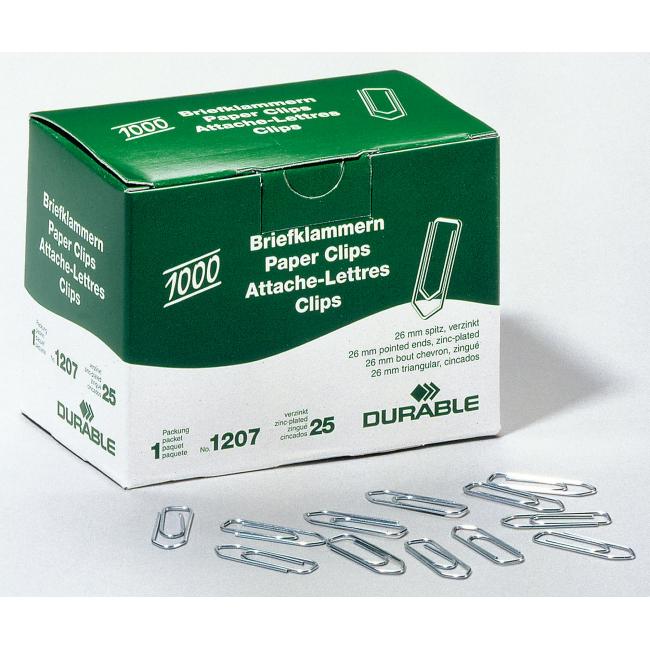 Dokumentenklammern, robust, 26 mm, verzinkt, 1000 Stück
