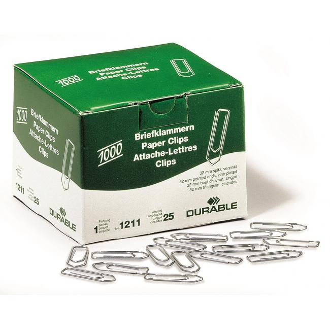 Dokumentenklammern, robust, 32 mm, verzinkt, 1000 Stück