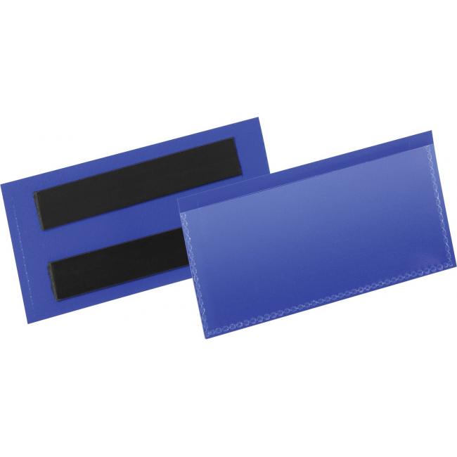 Magnetische Etikettentasche 100 x 38 mm, 50 Stück, blau