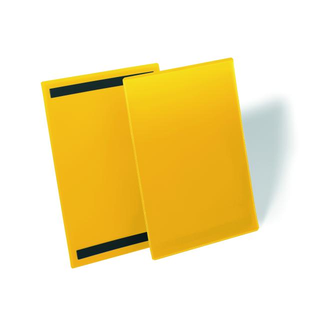 Magnetische Etikettentasche, 210 x 297 mm (Höhe), 50 Stück, gelb