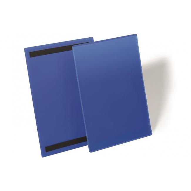 Magnetische Etikettentasche, 210 x 297 mm (Höhe), 50 Stück, blau