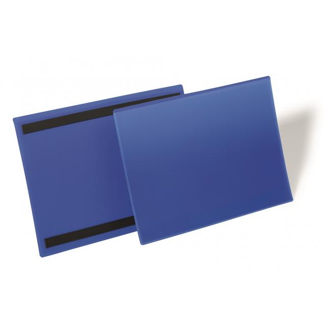 Magnetische Etikettentasche, 297 x 210 mm breit, 50 Stück, marineblau