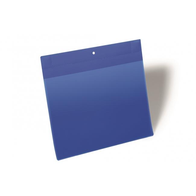 Magnetische Etikettentasche, 297 x 210 mm breit, 10 Stück, blau