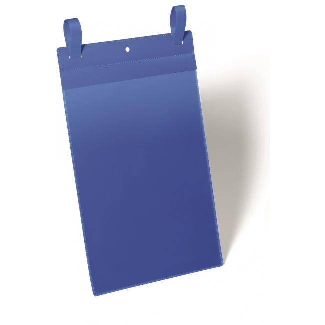 [DU175007] Etikettentasche mit Klebebändern, 210 x 297 mm (Höhe), 50 Stück, blau