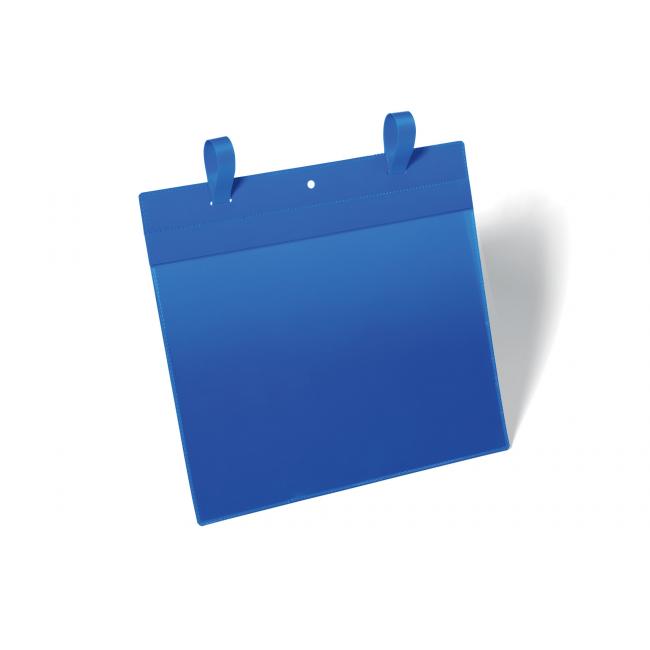 [DU175107] Etikettentasche mit Klebebändern, 297 x 210 mm breit, 50 Stück, blau