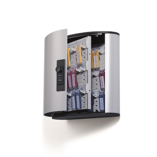 [DU196623] Schlüsseltresor mit 36 Schlüsseln und Zahlenschloss, robust, silberfarben