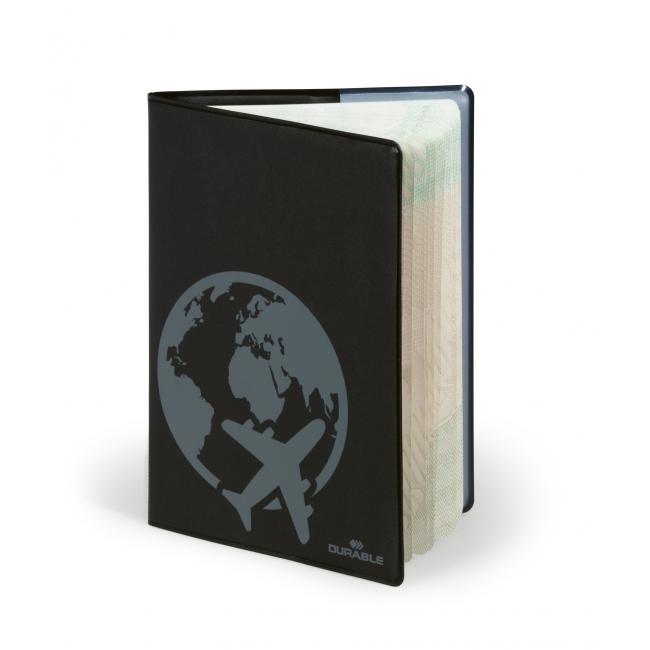 Strapazierfähige Passhülle mit RFID-Schutz, schwarz