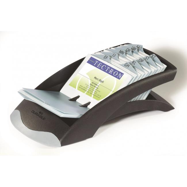 [DU241301] Visitenkartenetui für 200 Visitenkarten VISIFIX Desk VEGAS schwarz/grau